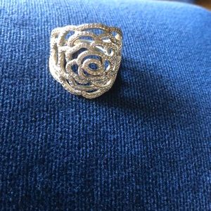 Silver and cubic zirconia Pandora ring